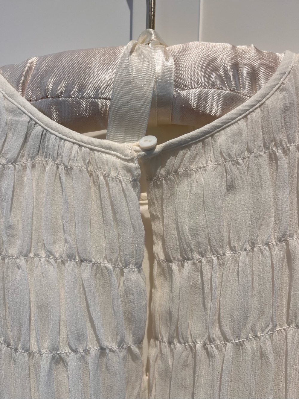 AYR White Smocked Short Sleeve Top size M never worn - Picture 4 of 5
